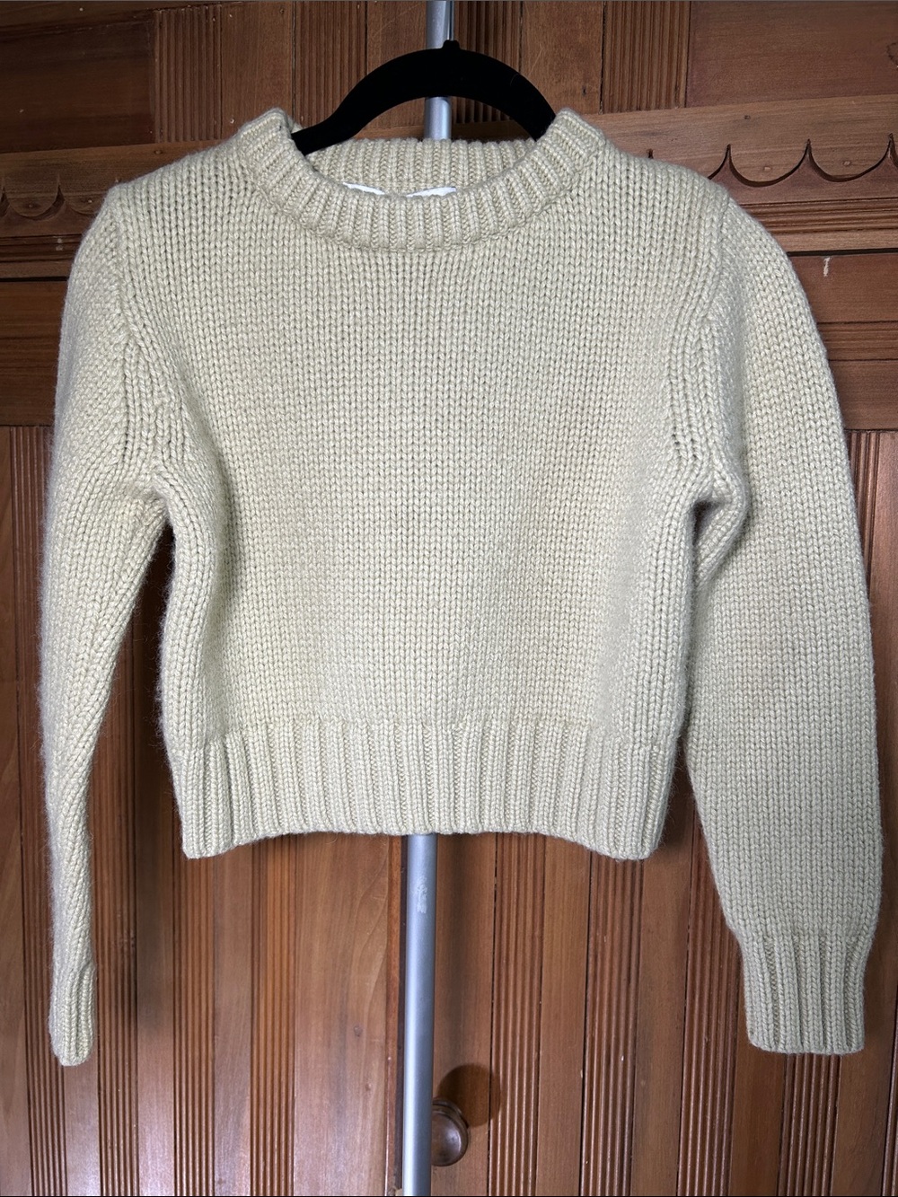 Zara Cream Chunky Crew Neck Sweater